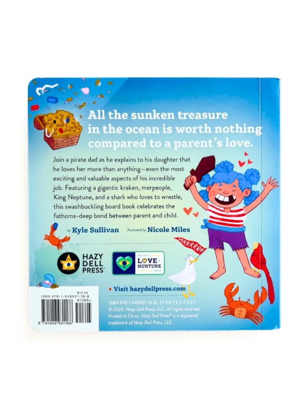 BOARD BOOK Pirates and Dad - I Love You More than Plunder by Kyle Sullivan - EUC